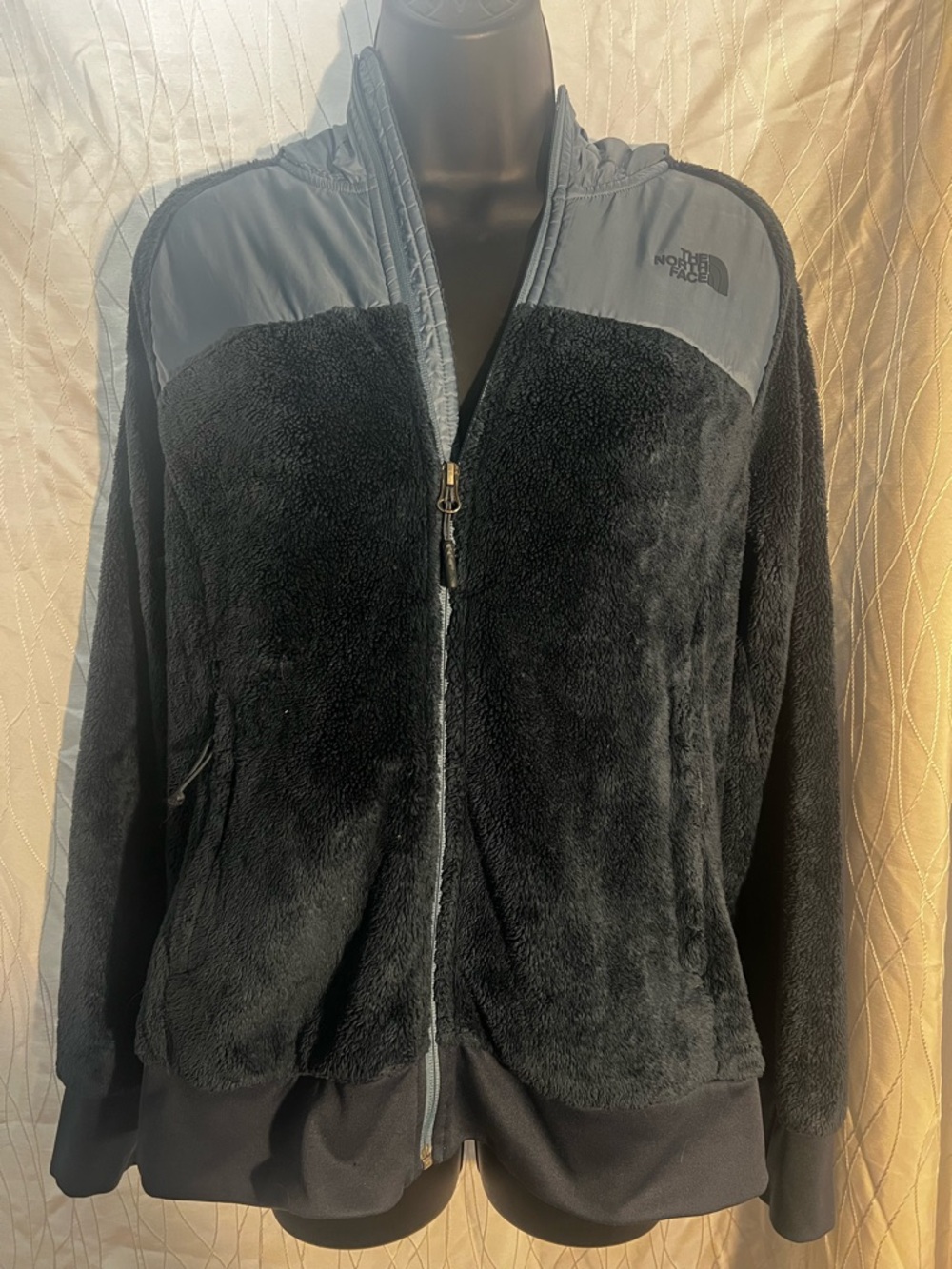 The North Face Navy Blue Plush Teddy Fleece Zip Jacket